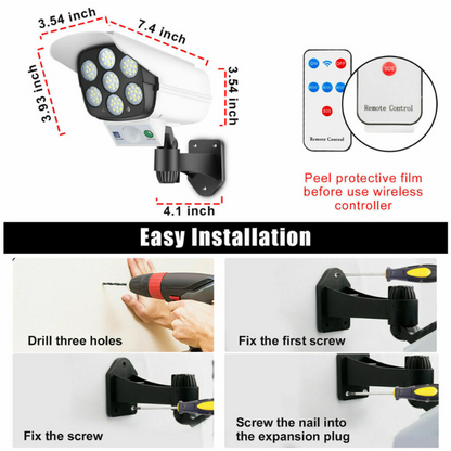 Security Solar Sensor Light Fake Camera